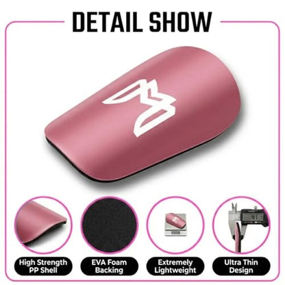 MediCaptain MiniGuards - Mini Shin Guards for Soccer Players - Tiny Shin Pads for Men, Women, Teens - Miniature Shin Guards 3.9 x 2.4 inch - Perfect for High Level Soccer Athletes - color: Pink