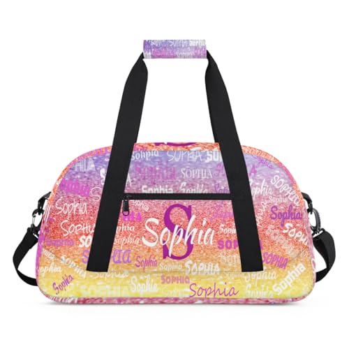 Personalized Girls Dance Sport Duffel Bag, Bling Glitters Colorful - color: Color 16