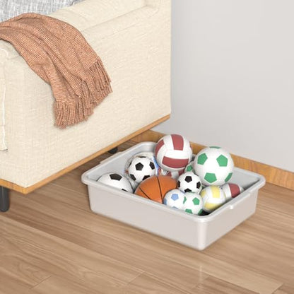 13 L Light Gray Bus Tubs, Commercial Bus Tub Tote Dishwashing Basin, 4 Packs - size: 13 L