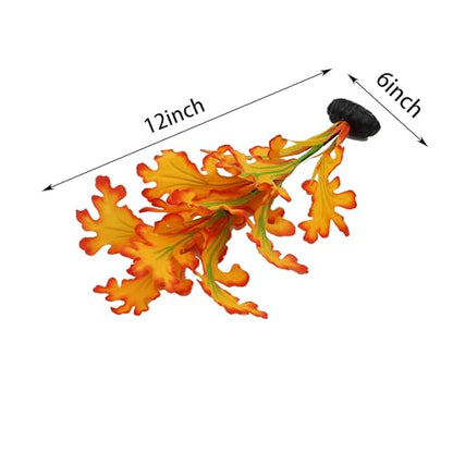 2-Pack 12 Inch Aquarium Silk Aquarium Plants, Artificial Plastic Plant for Small Tank, Goldfish, Fish Hides (Yellow, 12 Inch)