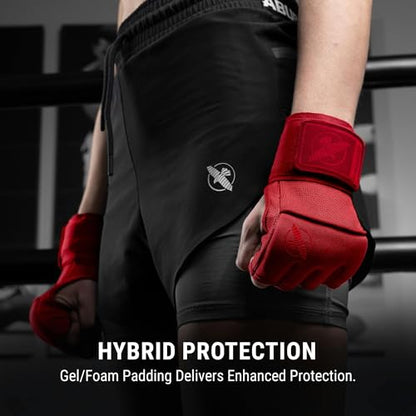 Hayabusa Deluxe Quick Wraps for Men and Women - Boxing & Martial Arts Hand Wraps - color: Red, size: Large