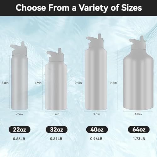 HASLE OUTFITTERS Insulated Water Bottle 22 oz Double Wall Stainless Steel Water Bottle Wide Mouth with Straw Lid & Spout Lid Keeps Cold or Hot(Royal Blue,1) - color: Royal Blue, size: 22 Ounces