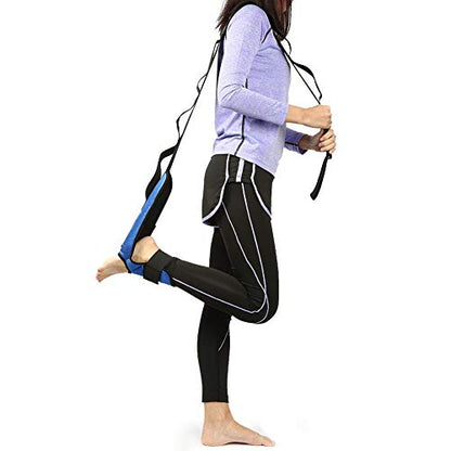 Professional Stretching Belt for Yoga Pilates, Leg Strap Rehabilitation Belt, Multi - Ring Adjustable Fitness Strap with 1M Length for Athletes Dancers Physiotherapy