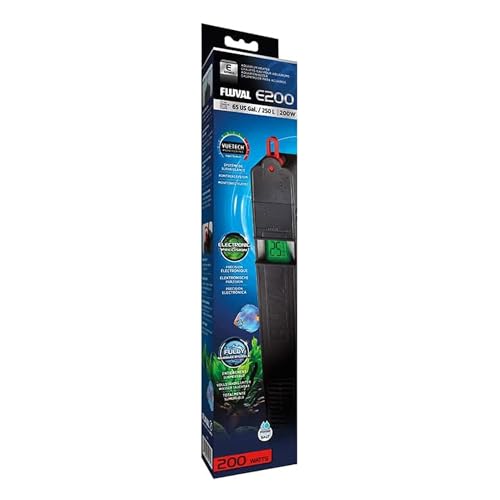 Fluval E200 Advanced Electronic Heater, 100-Watt Heater for Aquariums up to 65 Gal., A773,Black - style: E200