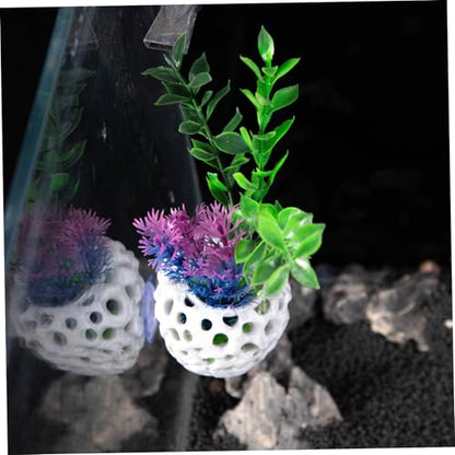Shrimp Cave, 2.8x3.2 Inch Fish Tank Rocks with Suction Cup, Hollow & Multifunctional Fish Tank Accessories, Simulation Aquarium Decor for Home