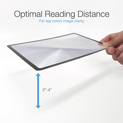 MagniPros Premium 3X (300%) Page Magnifying Fresnel Lens Magnifier 4.5" x 7" with 3 Bookmark Fresnel Lens Magnifiers for Reading Small Prints, Low Vision Aids & Solar Projects