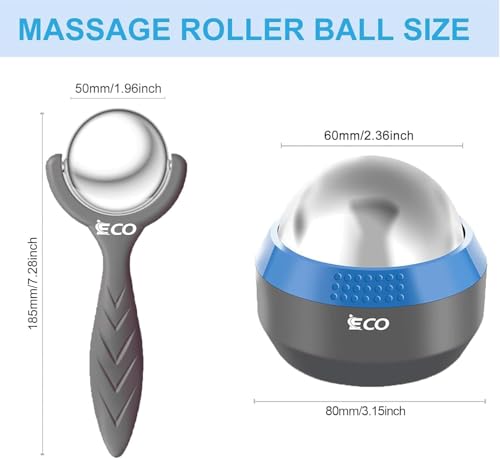 Massage Ice Roller Ball Cold & Heat Therapy Plantar Fasciitis Roller | Alleviating Shoulder, Arms, Back, Legs, Calves or Muscle Tension, Perfect for Workouts Relaxation - color: Blue+black