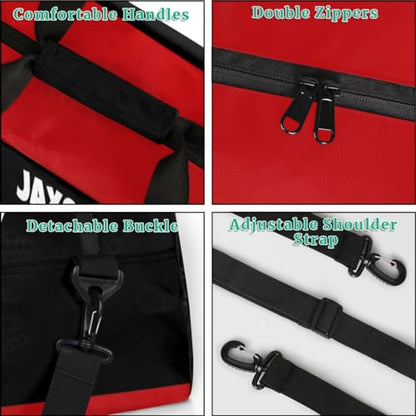 Personalized Boys Football Bag, American Football Bag, Black Red - color: Color 22