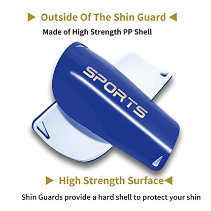 AIMISICAR Kids Youth Soccer Shin Guards for 3-15 Years Old, Boys & Girls - color: Blue, size: M ( 3'10" - 4'4" Tall )