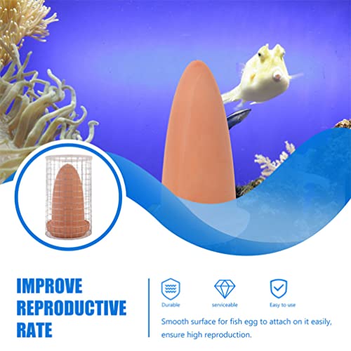 Fish Fish Breeding Cone Spawning Slates Ceramic Discus Angel Reeding Cones Cave Bucket with Isolate Net for Aquarium Landscape Tank Breeding Cage