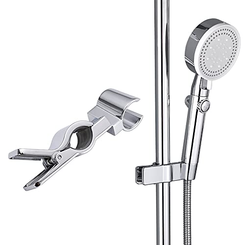 Shower Head Holder for Slide Bar,Universal 20-25 mm/0.79-0.98 inch Rail for Slide Bar Slider Clamp Bathroom Replacement 45 Degree Rotation Sprayer Holder