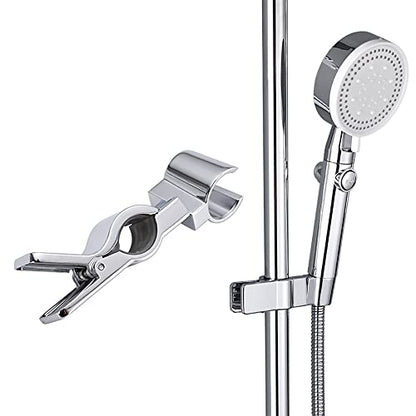 Shower Head Holder for Slide Bar,Universal 20-25 mm/0.79-0.98 inch Rail for Slide Bar Slider Clamp Bathroom Replacement 45 Degree Rotation Sprayer Holder