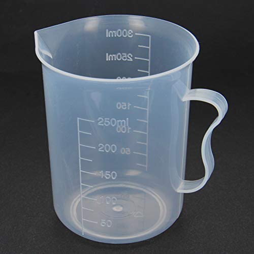 Othmro Plastic Laboratory Water Liquid Container Measuring Beaker with Handle 250ml Good for Kitchen Bake 1pcs - color: 250ml 1Pcs(H)
