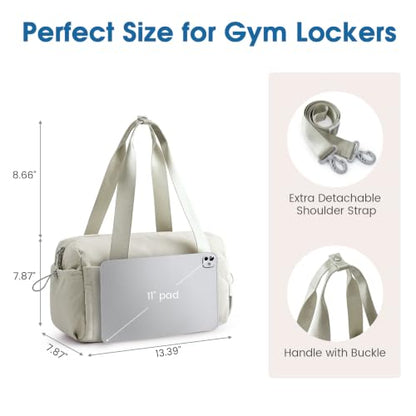 G4Free 14 Inch Mini Small Gym Bag for Women - color: Beige