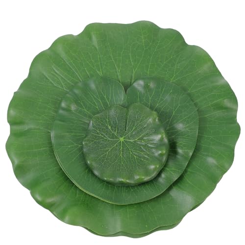 ibasenice 10pcs Artificial Floating Lotus Leaves Aquarium Decor Simulation Water Leaf Ornament for Fish Tank Pond Home Garden Display (10cm, 17cm, 28cm)