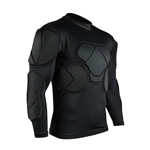 Men's Padded Football Protective Gear Set Training Suit for Soccer Basketball Paintball Rib Protector - size: X-Large