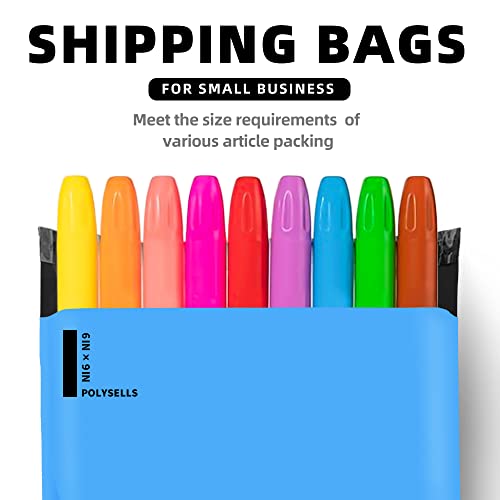 POLYSELLS 1000 pcs 6x9 Inches Blue Poly Mailers Shipping Envelopes, Strong Adhesive Sealing, Waterproof, and Tear-resistant Postal Mailing Bags for Clothing, Books, and Accessories