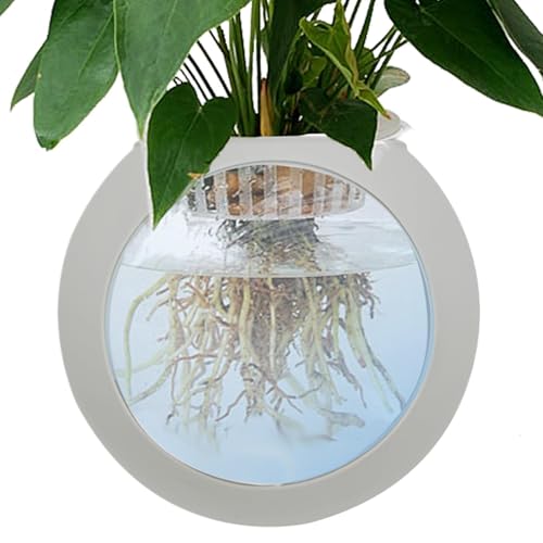Wall Mount Vase,Wall Vases for Decor, Silicone Planter | Oblate Globe Propagation Station, Clear Fish Tank Mount for Air Plants, Succulents, Hydroponics Plants - color: Light Gray