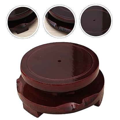 Round Rotating Display Stand for Mini Plants and Decor Sturdy Base for Indoor Gardens Tabletop Showcase and Home Decoration Rustic Table Stand for Display