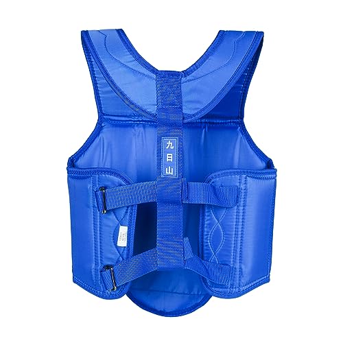 Wesing Martial Arts Muay Thai Boxing Chest Protector MMA Sanda Chest Guard - size: Medium, style: Blue