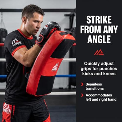 Amber Fight Gear Curved Body Punching Shield Striking Kick Shield for Boxing Punching Pad Muay Thai Training Foot Target Strike Body Shield, MMA, TKD, Martial Arts, Karate Workout 25”x16”x5”