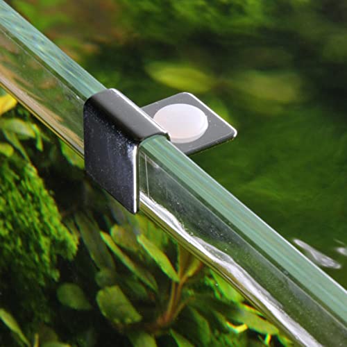 Suxgumoe Aquarium Cover Clips, 4 Pcs 6mm / 8mm / 10mm / 12mm Stainless Steel Fish Tank Glass Cover Clip Support Holder Universal Lid Clips for Rimless Aquariums (12mm)