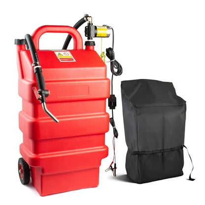 16 Gallon Fuel Caddy with 12V DC 3.7 GPM Pump and 500D Fuel Caddy Cover, 1 x 16 Gallon Transfer Caddy, 1 x Waterproof Caddy Cover - size: 16Gallon 3.7GPM