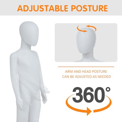 Kids Mannequin Full Body, 43" H Adjustable Child Mannequin, Set of 2 - size: Kids-2