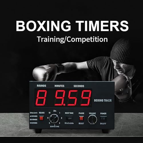 Professional Boxing Interval Timer with LED Display, Adjustable Buzzer, 1-12 Rounds for Muay Thai, MMA, Kickboxing - Essential Gym Equipment, Red - color: Red