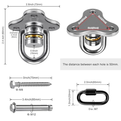 SELEWARE 1 Pack Tire Swing Swivel Hanger with Bearing Heavy Duty Swivel | 360 Degree Rotation Reduces Twisting, Smooth Swinging for Indoor Outdoor Tire and Saucer Swings - color: Bearing Swing Hanger, 1 Pack