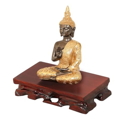 GOLDY&WENDY Rectangular Rosewood Pedestal Chinese Solid Wood Hollow Carving Smooth Polished Vase Fishbowl Buddha Statue Display Base - size: 3.9" L X 2.3" W X 1.7" H