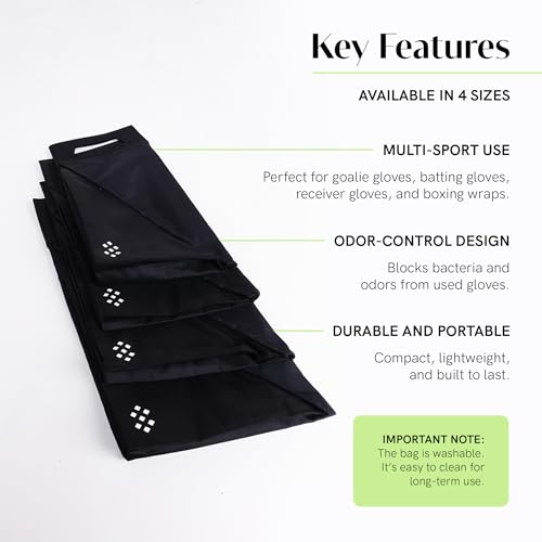 Salt Glove Bag Smell-Proof Durable Odor Containing Bag for Gloves - Extra Large - Water-Resistant and Easy to Clean - Black - size: XL