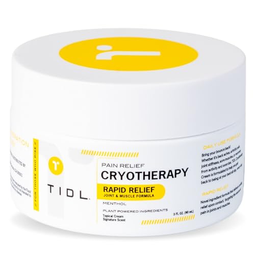 TIDL Cryotherapy Pain Relief Plant-Based Menthol Cream, 3 fl oz | Cooling Cream for Arthritis Joint Muscle Back Pain Relief Anti-Inflammatory Fast-Absorbing Full-Body Recovery - style: 3 Ounce