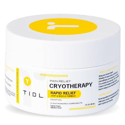 TIDL Cryotherapy Pain Relief Plant-Based Menthol Cream, 3 fl oz | Cooling Cream for Arthritis Joint Muscle Back Pain Relief Anti-Inflammatory Fast-Absorbing Full-Body Recovery - style: 3 Ounce