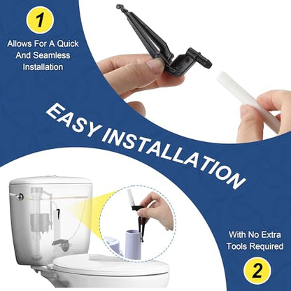 3 Pack Toilet Refill Tube and Clip Replacement, Toilet Repair Kit Inside Tank Compatible with 100, 200, 200A, 400A and Most Other Valves, 9.65” Length, Rubber and Plastic(White) - color: White