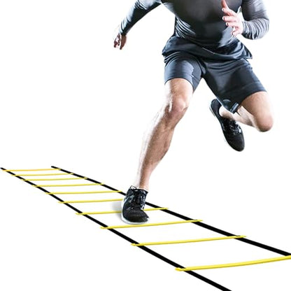 GHB Pro Agility Ladder Agility Training Ladder Speed 12 Rung 20ft with Carrying Bag - color: Yellow