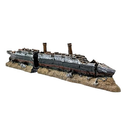 M2cbridge Antique Roman Column Ruins European Castle Aquarium Decorations Fish Tank Hideout Rocks(Titanic Shipwreck)