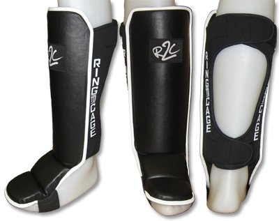 R2C Hook&Loop MMA Grappling Shin Instep - Open Back for Muay Thai, MMA, Kickboxing - size: Standard