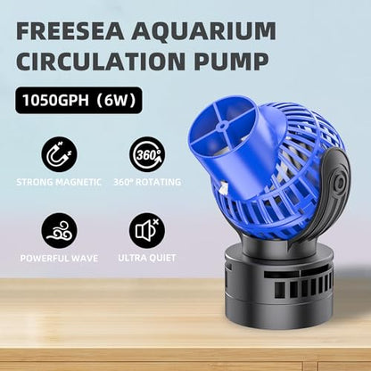 1050 GPH Aquarium Circulation Pump Wave Maker Power Head with magnetic mount Suction Blue - size: 1050 GPH (Blue)