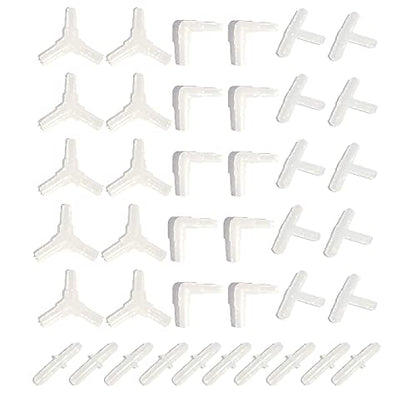 AQUANEAT Aquarium 25 Feet Standard 3/16" Airline Tubing Bundle with 40pcs Airline Tubing Connectors