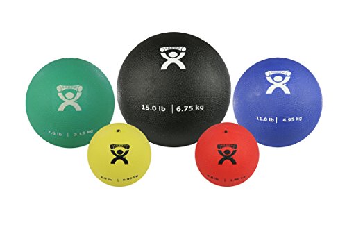 CanDo Soft Medicine Ball 5-Piece Set, 2lb, 4lb, 7lb, 11lb, and 15lb, for Physical Therapy and Fitness Exercises, Easy Grip Rubber Weighted Exercise Ball for Workouts - size: Set (5 Pieces)