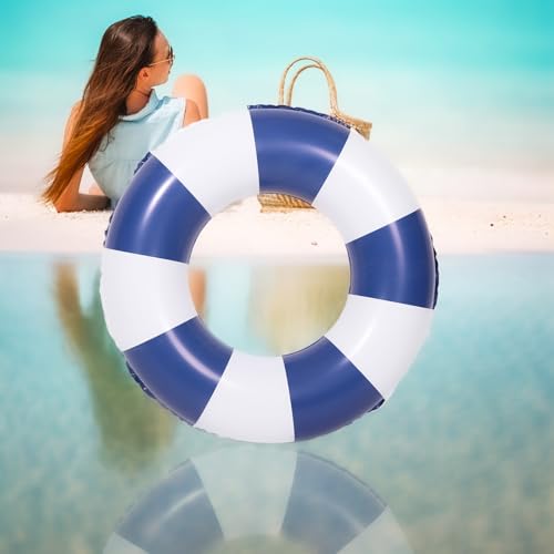2 Pcs Inflatable Pool Floats -Pool Floats Tubes Pool Tubes- Swim Tubes Inflatable 32" Pool Floats and Rings- Pool Swimming Rings for Adults Summer Beach Pool Party Decor - size: 32inch, style: Beach theme-blue