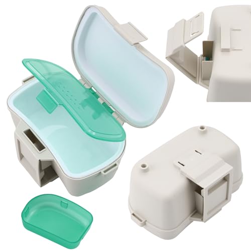 Insulated Live Bait Holder Waist Mounted Dual Layer Fishing Bait Bucket Container with Lid and Lock Portable Plastic Lure Worm Storage Tackle Box, Keeps Baits Fresh and Alive