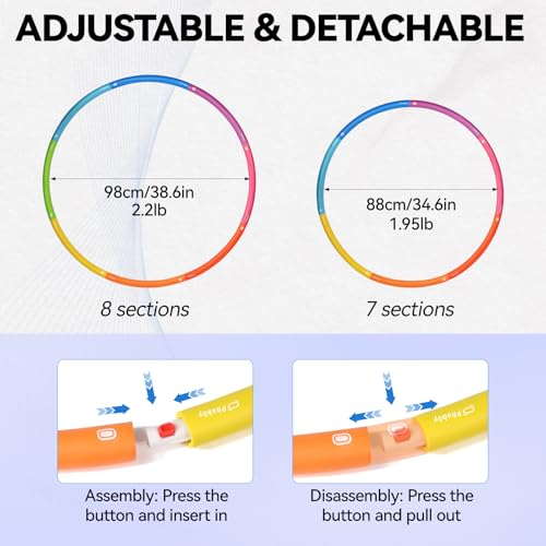 Phobby Weighted Exercise Hoop for Adults, Adjustable Fitness Hoop - style: Basic 2.2lb
