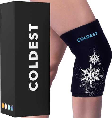 Coldest Knee Ice Pack 360 - Knee Pain Relief Compression, Reusable Gel Ice wrap for Leg Injuries, Swelling, Knee Replacement Surgery, Cold Compress Therapy for Arthritis, Meniscus Tear and ACL (Small) - size: Small
