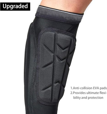 Soccer Shin Guards, Soccer Protective Gear with Calf and Ankle Pads, Shin Guard Pads for Youth and Adult - color: Black, size: X-Large
