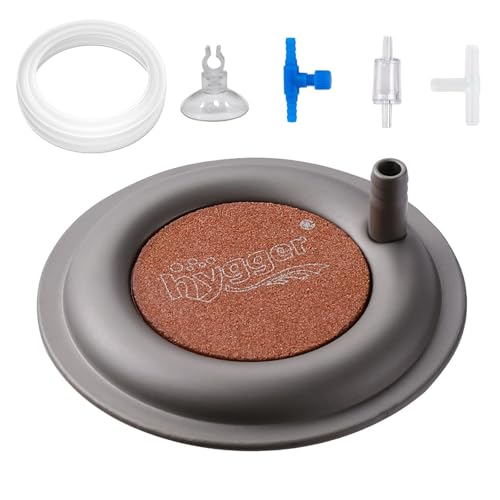 hygger Aquarium Air Stone, 2.6 Inch Nano Air Stone Makes Super Tiny Bubbles, Ultra Quiet Dissolved Oxygen Diffuser Small Airstone with Stainless Steel Base for Aquarium, Fish Tank & Hydroponic, Round