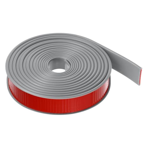 HARFINGTON U-Shape Edge Banding 1" x 20ft (25mm x 6M) Self Adhesive TPE Flexible Veneer Tape Soft Edge Strip Protector for Furniture Cabinet Table Protection Repair, Gray