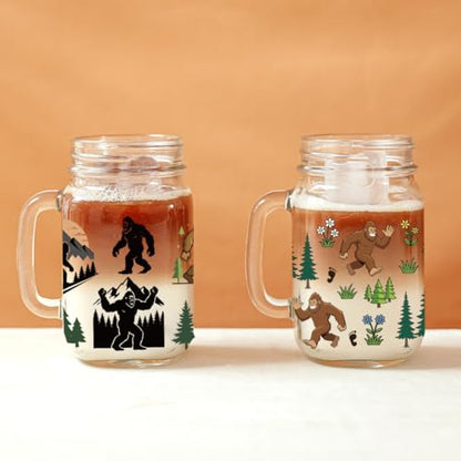 UV DTF Cup Wraps Transfer Stickers Bigfoot in Forest Pattern, 10 Sheets Waterproof Custom Vinyl Transfer Sticker 16oz Coffee Glass Cup Tumbler Bottle Mug Decals for Men Women - style: Bigfoot in Forest