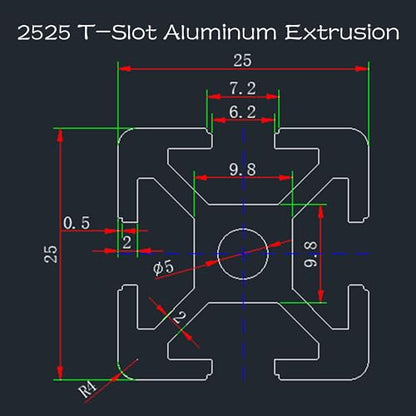 1010/10 Series 1 Inch x 1 Inch T Slot Aluminum Extrusion (25mmx25mm) European Standard Anodized for 3D Printer Parts and CNC DIY Silver 600mmX4 - color: Silver, size: 600mm(23.6'')